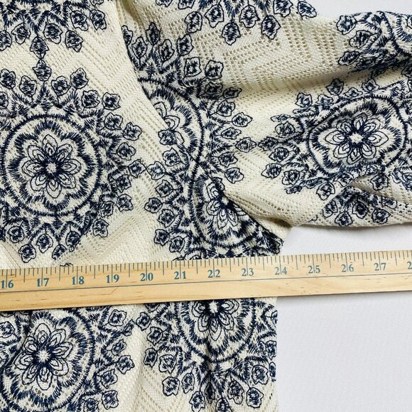 Jessica Howard Womens Ivory Knit Elbow Sleeves Mandala Shift Dress Size 20W - Picture 7 of 11